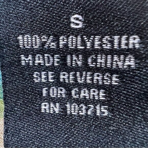 Zac & Rachel Button Tie Bottom Long Sleeve Blue Green Polka Dot Blouse SZ S - Picture 9 of 12